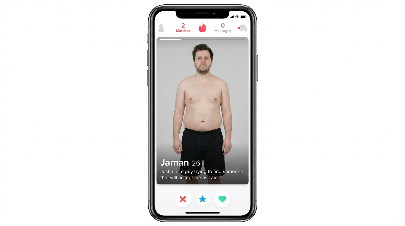Dating app photo — before